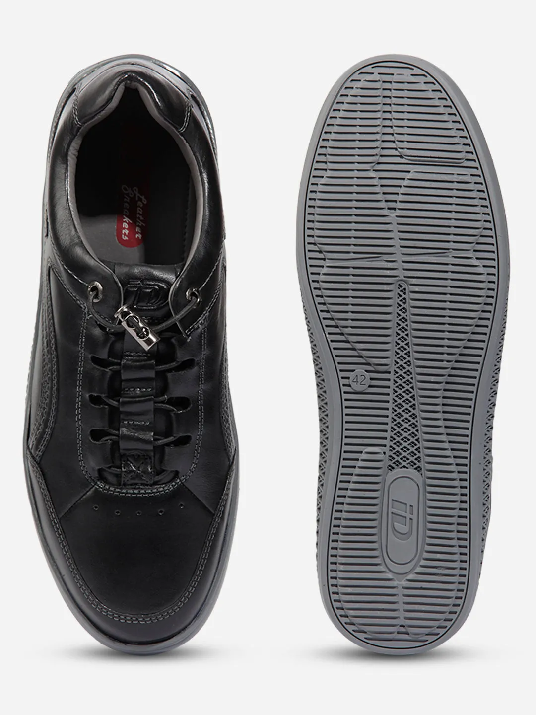 Men Black Leather Sneaker (ID3090)